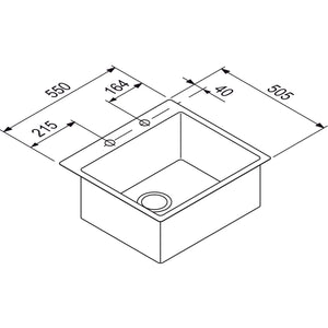 Nobilia RODI RODI- Einbauspuele BOX LUX 57- Edelstahl  Edelstahl 87217 87217