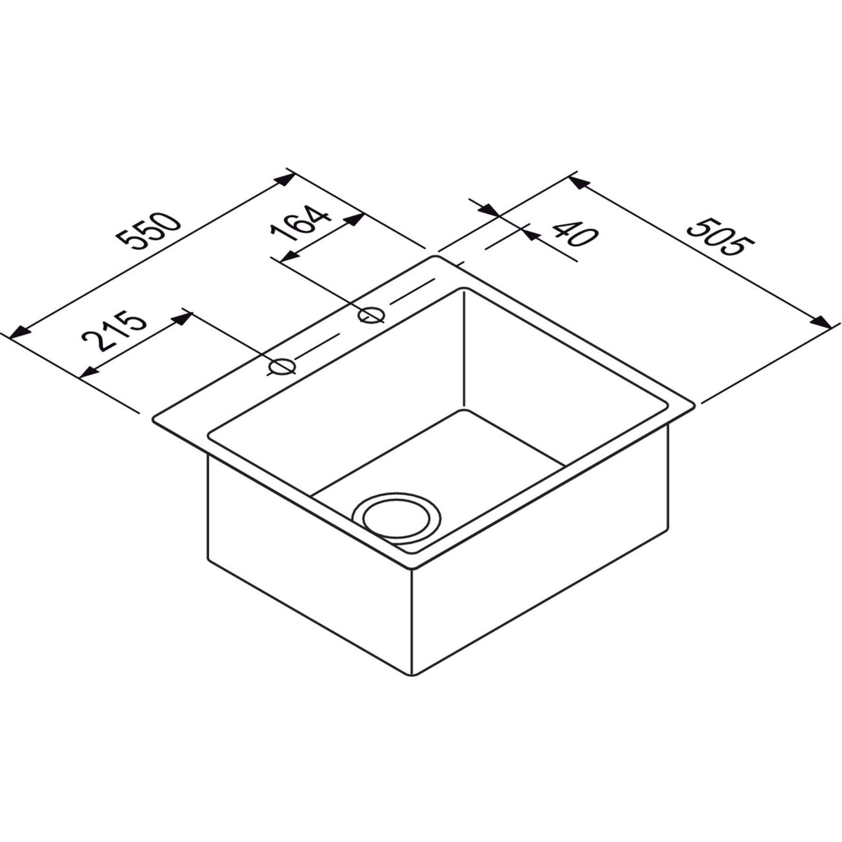 Nobilia RODI RODI- Einbauspuele BOX LUX 57- Edelstahl  Edelstahl 87217 87217