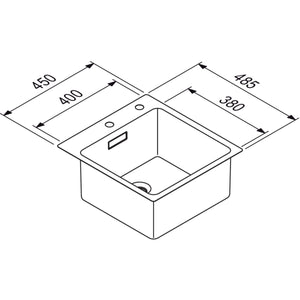 Nobilia RODI RODI- Einbauspuele Una 46- Edelstahl--amp-nbsp-flaechenbuendige r Einbau moeglich  Edelstahl 87146 87146