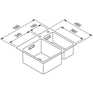 Nobilia RODI RODI- Einbauspuele Una 56- Edelstahl--amp-nbsp-flaechenbuendige r Einbau moeglich  Edelstahl 87159 87159