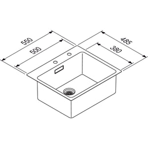 Nobilia RODI RODI- Einbauspuele Una 57- Edelstahl--amp-nbsp-flaechenbuendige r Einbau moeglich  Edelstahl 87157 87157