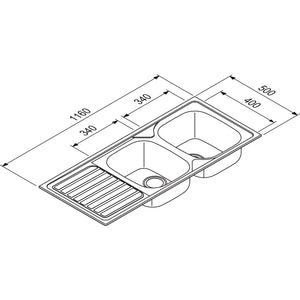 Nobilia RODI RODI- Einbauspuele-amp-nbsp-mit 2 Becken-amp-nbsp-Okio Line 116 87116 87116