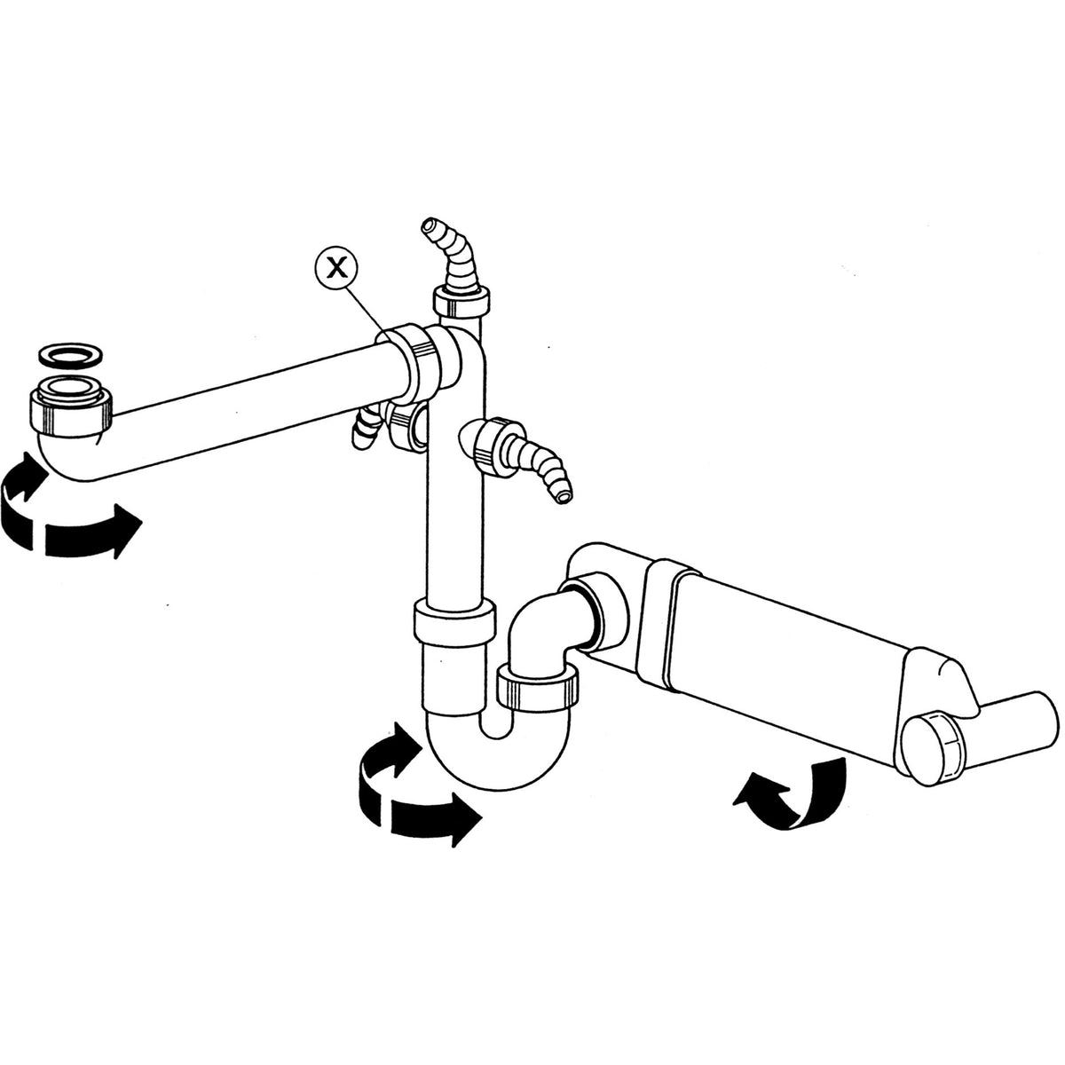 Nobilia Raumspar-Siphon-Set  - 14422 14422
