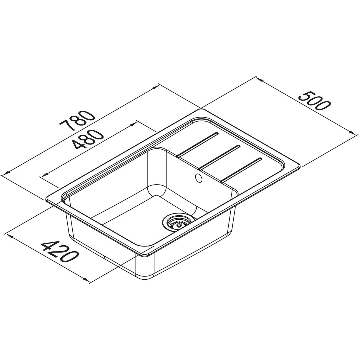 SCHOCK- Einbauspuele Formhaus D-100 LS- aus CRISTALITE- 87823 87823