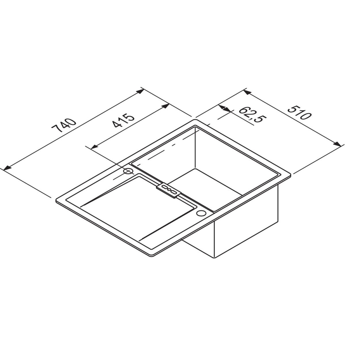 Nobilia SCHOCK- Einbauspuele Mono D-100 S- aus CRISTADUR- 87313 87313