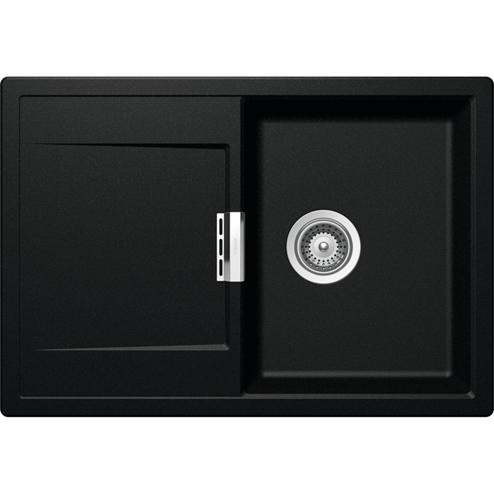 SCHOCK: Inbouwspoelbak Mono D-100 S FB RD5, van CRISTADUR®/CRISTADUR® GREEN 87465 72,9 cm