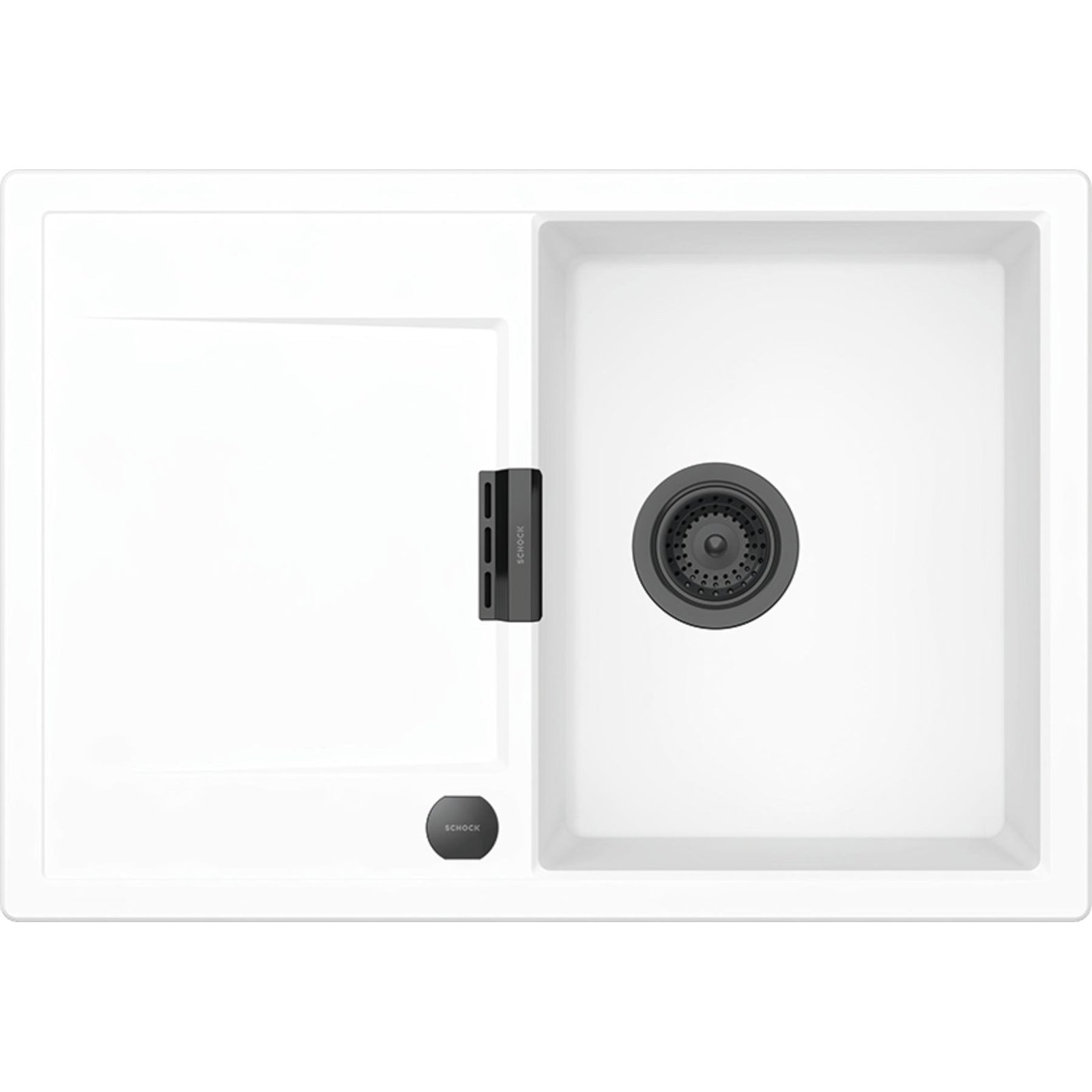 SCHOCK: Inbouwspoelbak Mono D-100 S FB RD5, van CRISTADUR®/CRISTADUR® GREEN 87469 72,9 cm