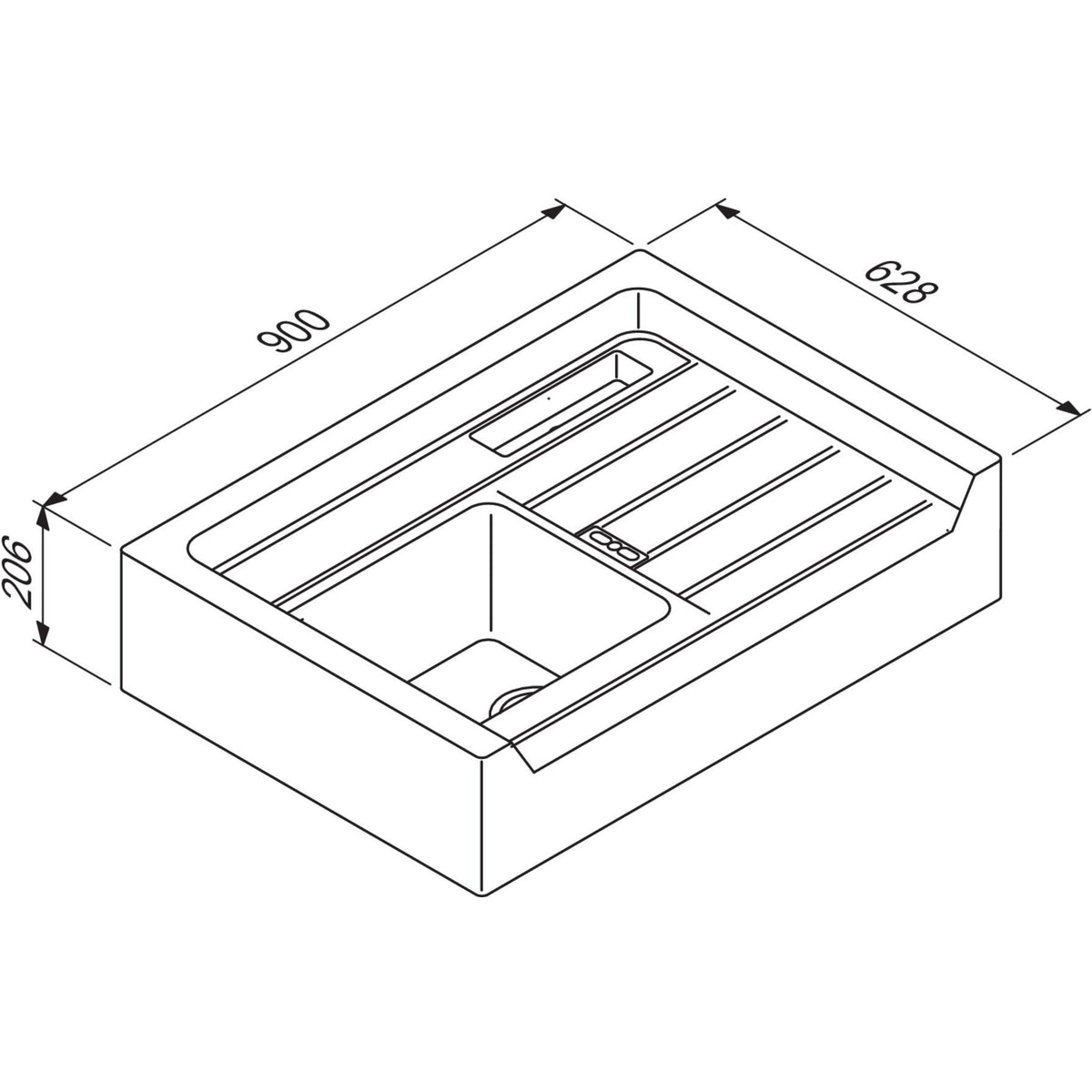 SCHOCK- Spuelenstein Grando M- 100- aus CRISTADUR-- Becken links 87834 87834