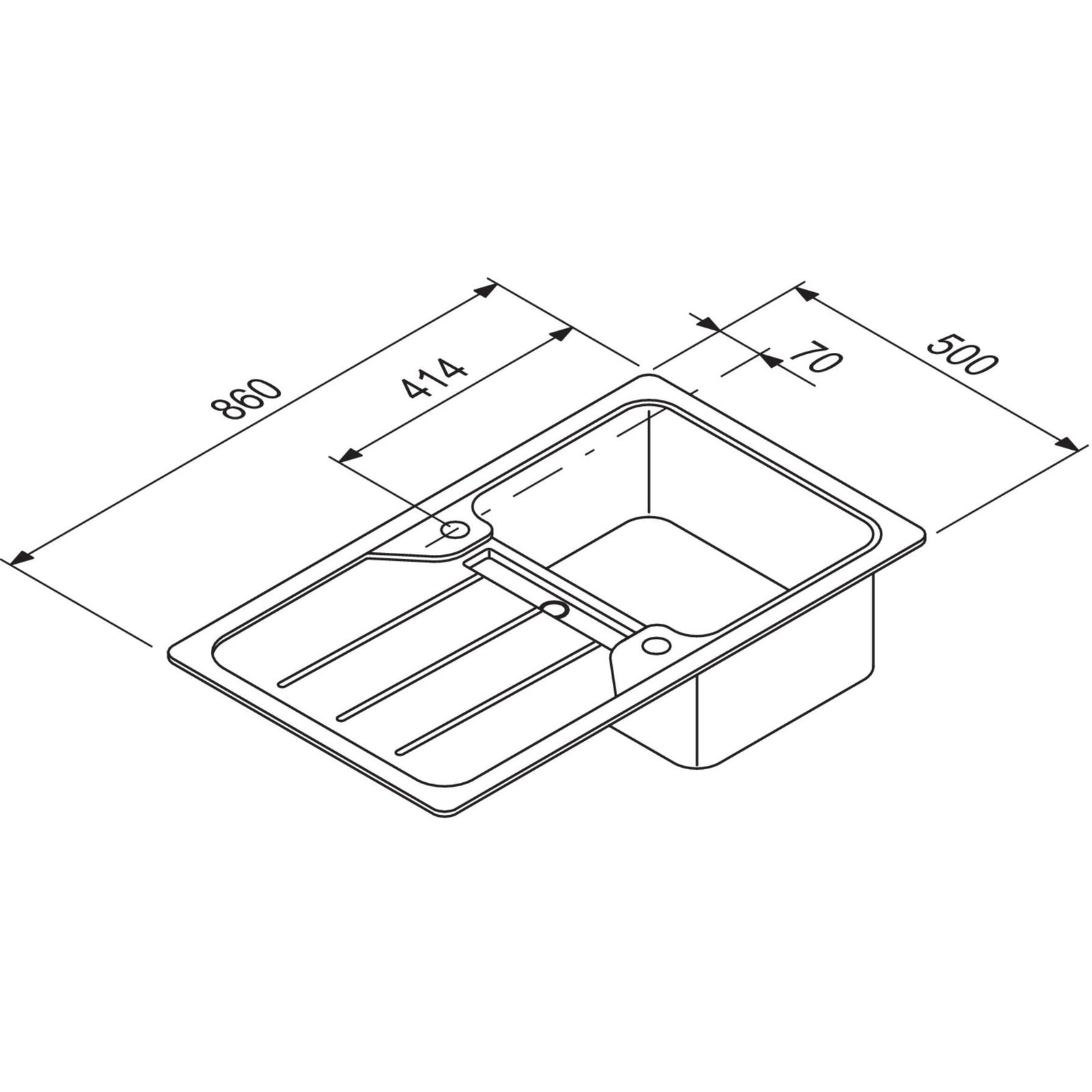 SCHOCK: Inbouwspoelbak Formhaus D-100, van CRISTALITE® zand 87328 86 cm