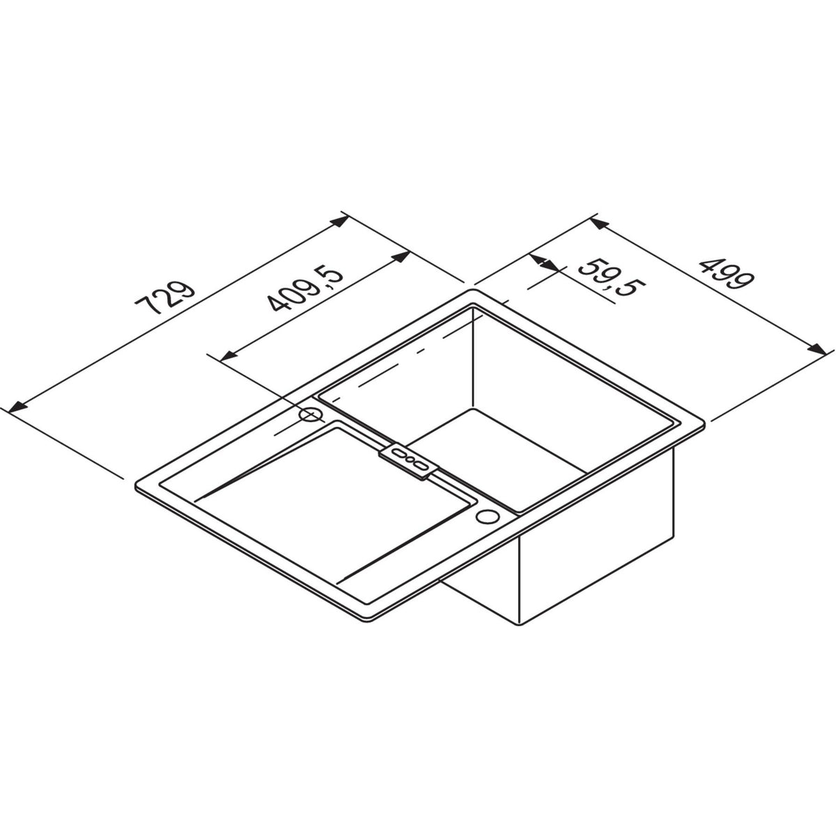 Nobilia SCHOCK SCHOCK- Einbauspuele Mono D-100 S FB RD5- aus CRISTADUR-- nur 87317 87317