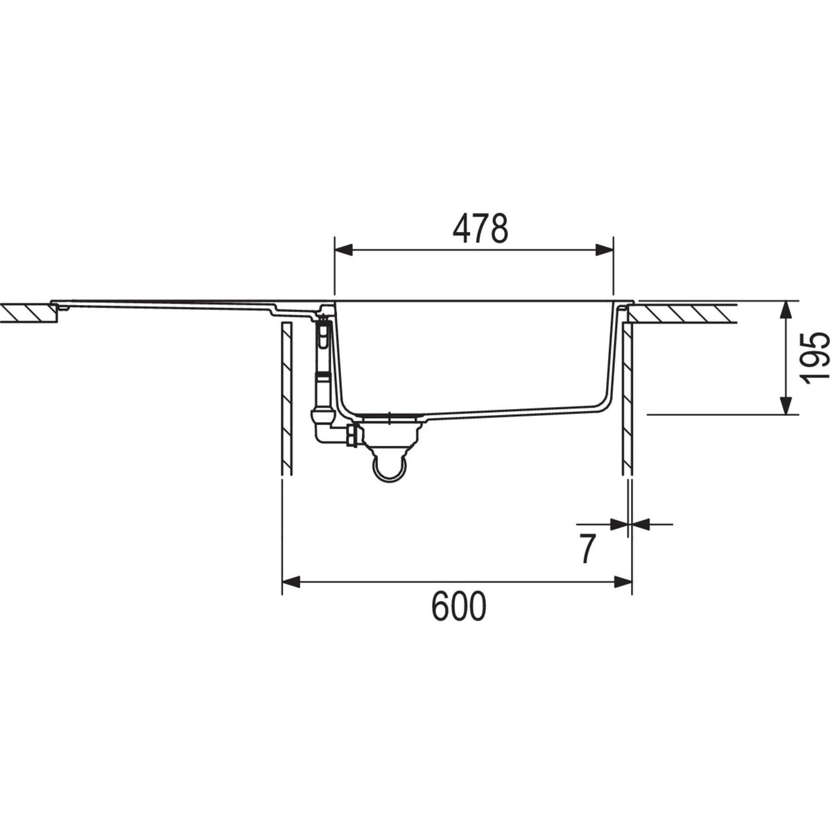 Nobilia SCHOCK SCHOCK- Einbauspuele Patos D-100 L- aus CRISTADUR- Magma 87432 87432