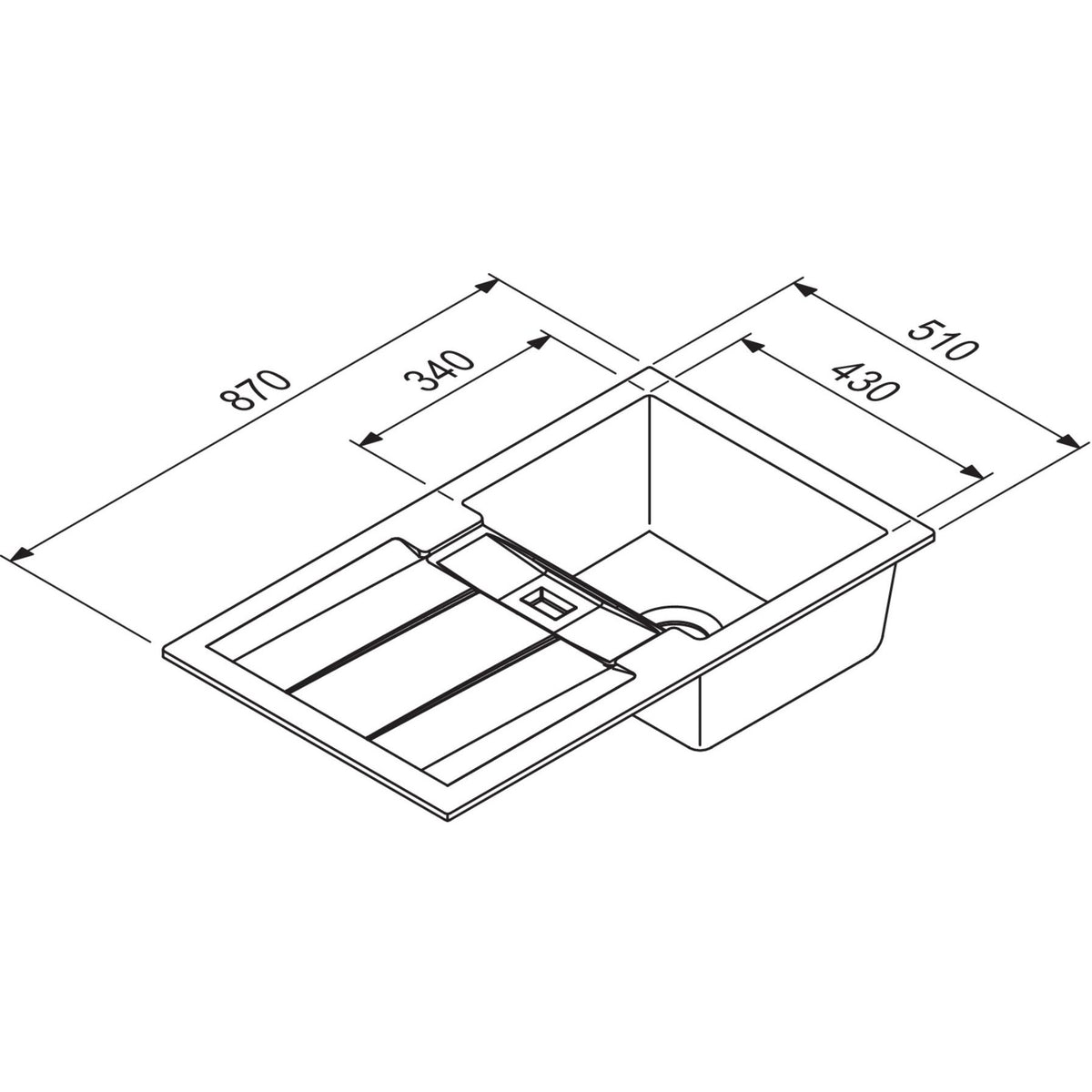 Nobilia SYSTEMCERAM SYSTEMCERAM- Einbauspuele Genea 87- Keramik Magnolia 87648 87648