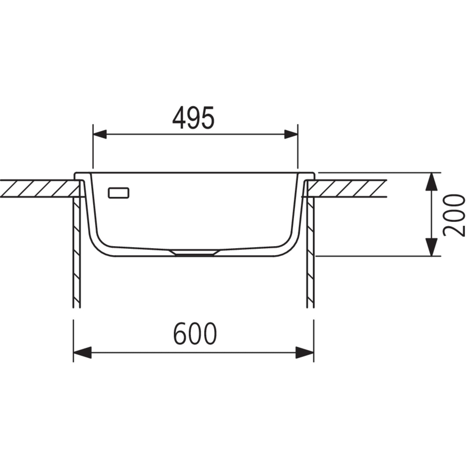 SYSTEMCERAM: Inbouwspoelbak Mera 57, keramiek Magnolia 87610 57,5 cm