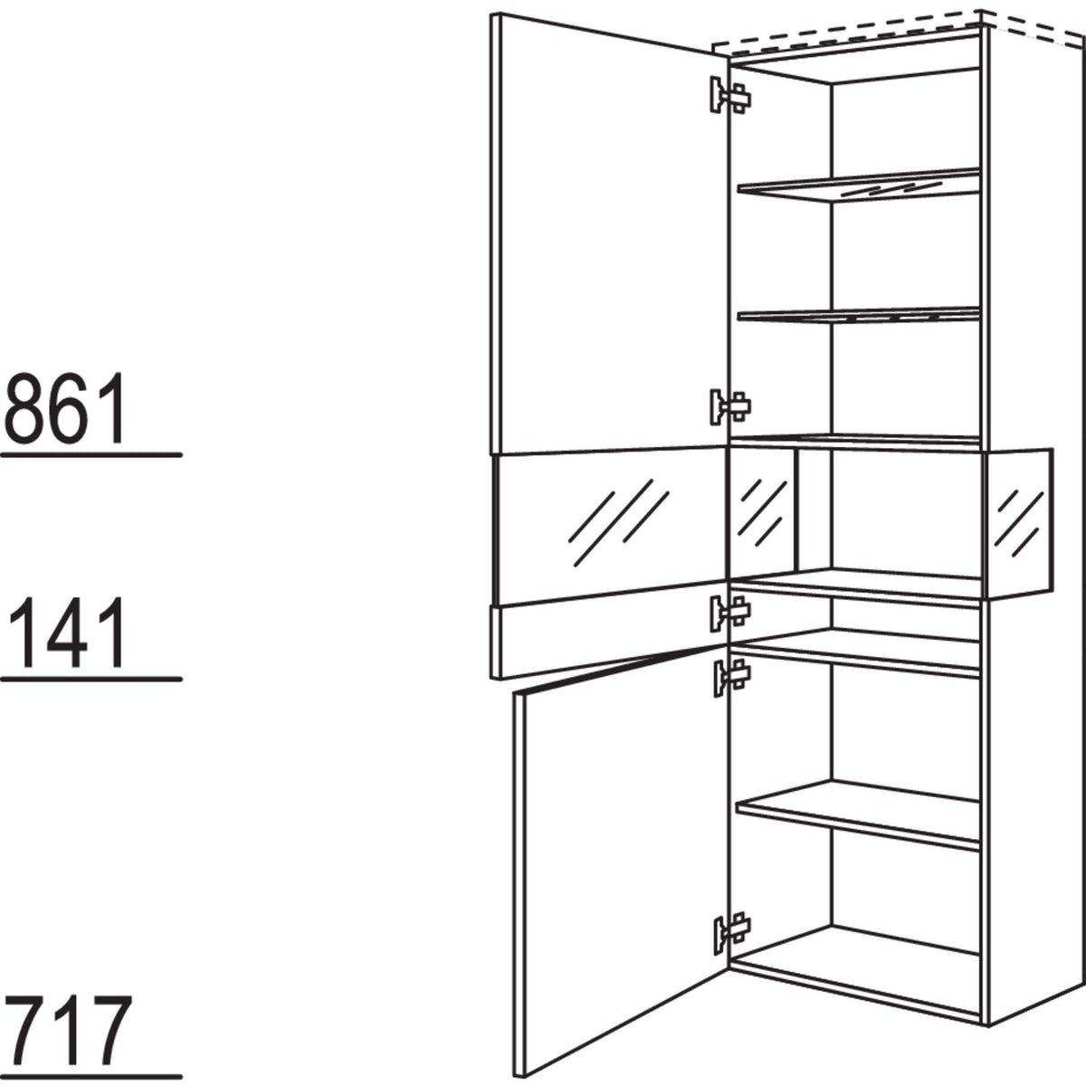Nobilia Solitaervitrine Boulevard VBS60-202 52976