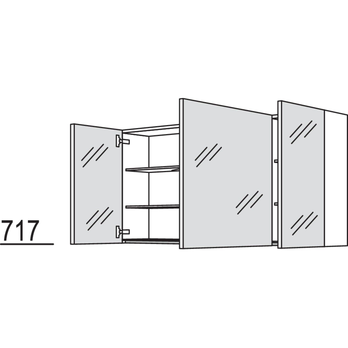 Nobilia Spiegelschrank WBSP3120-1 2732