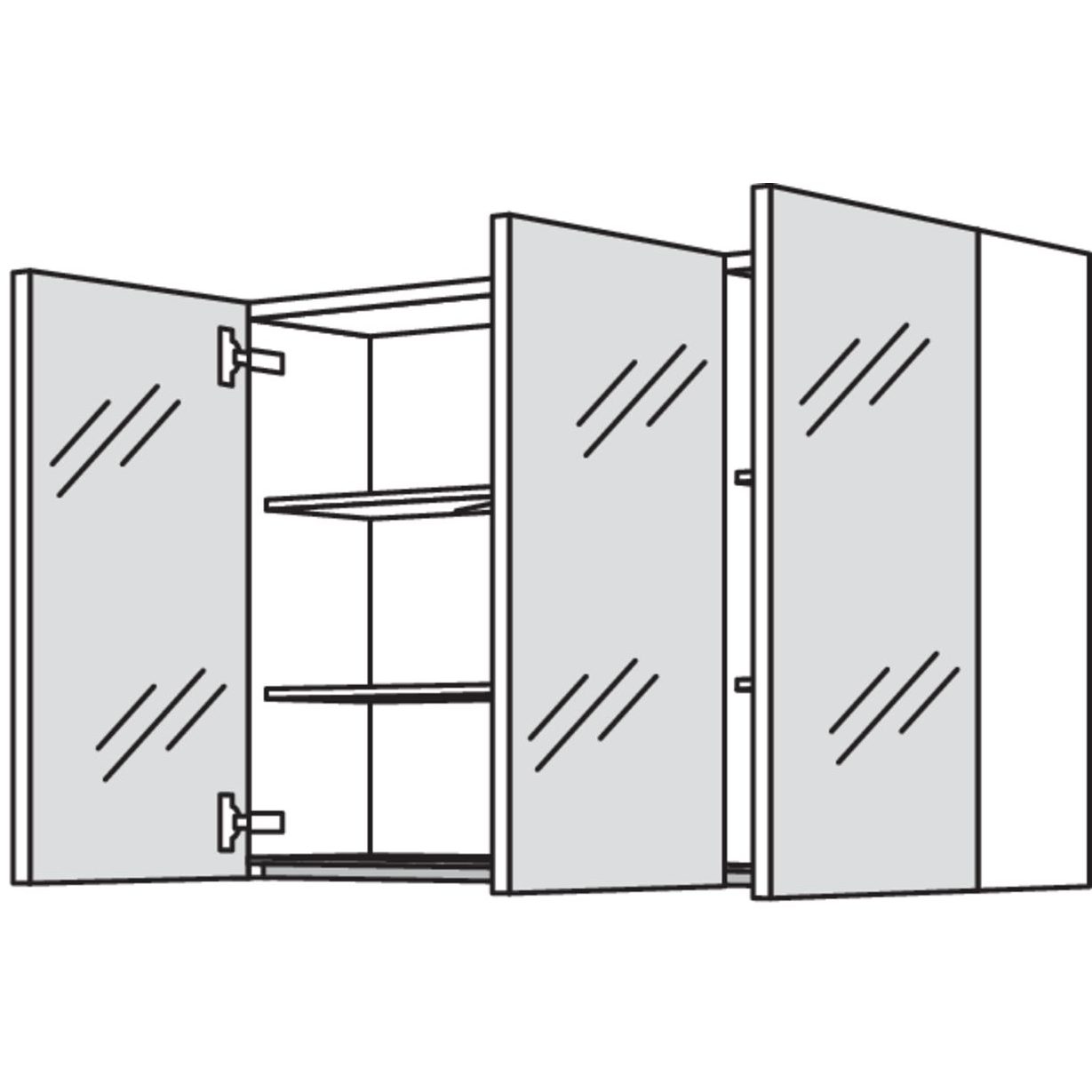 nobilia Armario con espejo WBSP390-1 90 cm