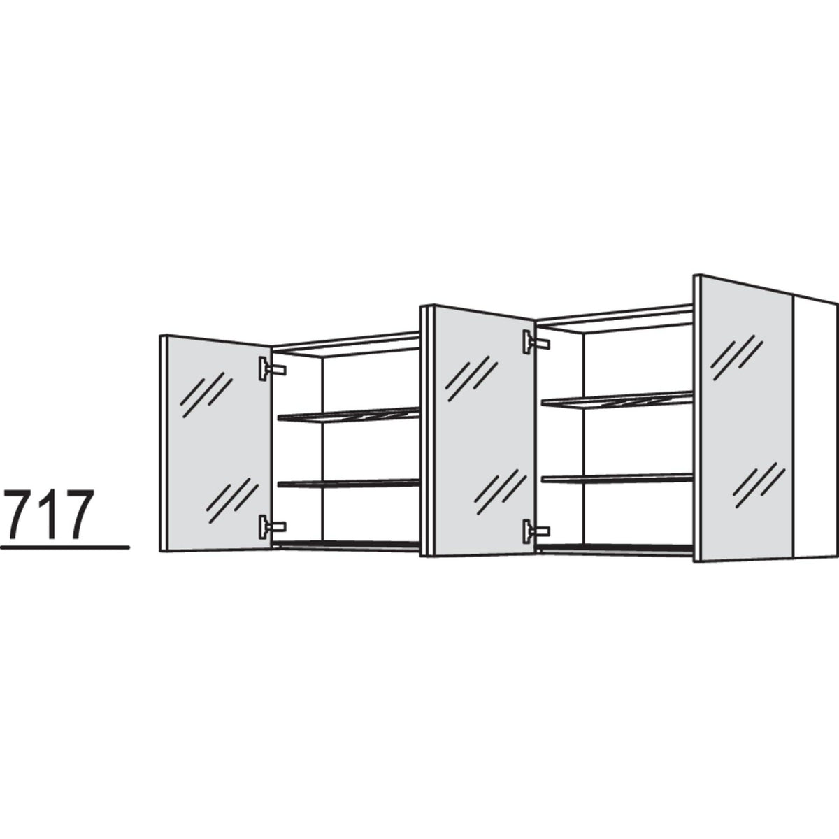 Nobilia Spiegelschrank WBSP80-1 2722
