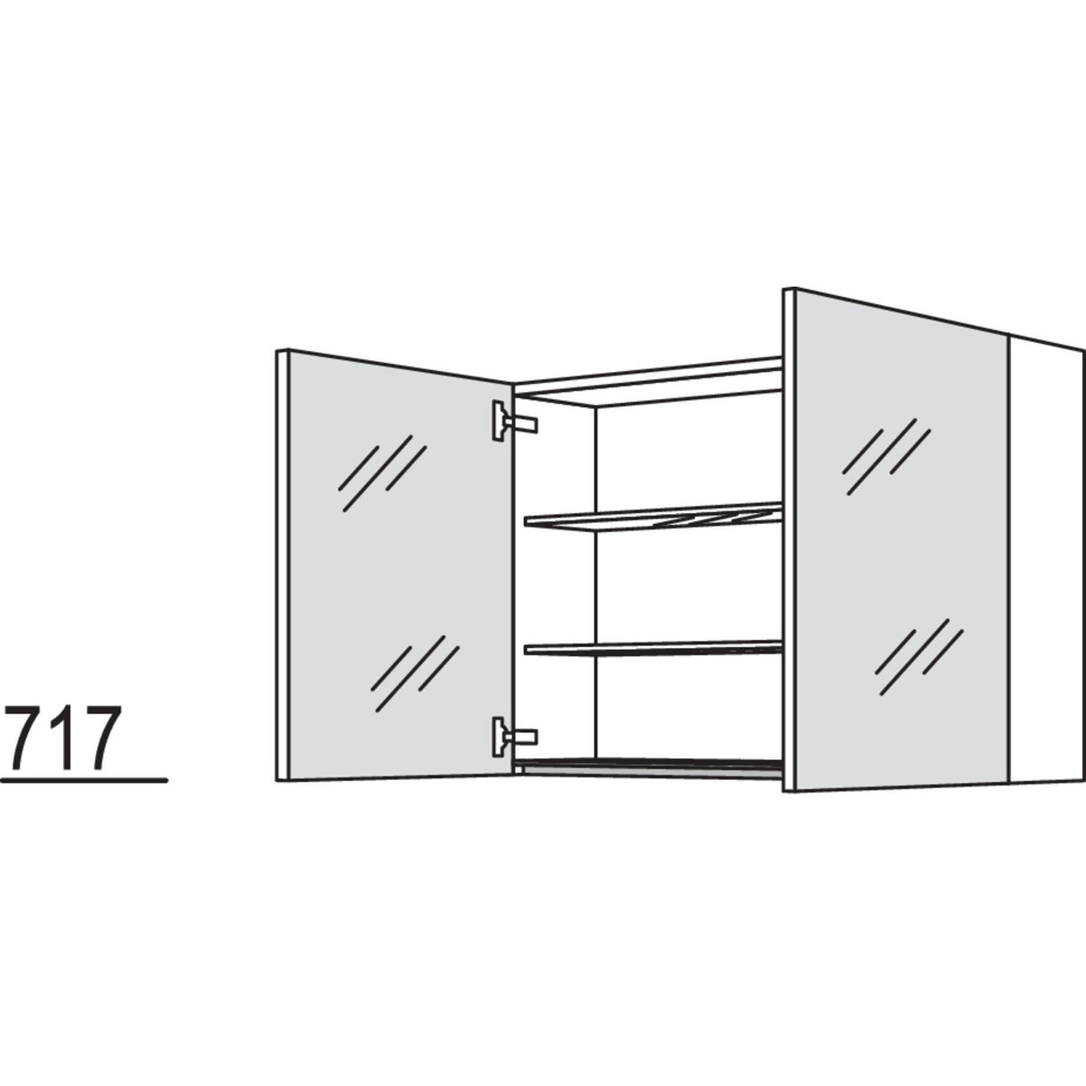 Nobilia Spiegelschrank WBSP80-1 2722