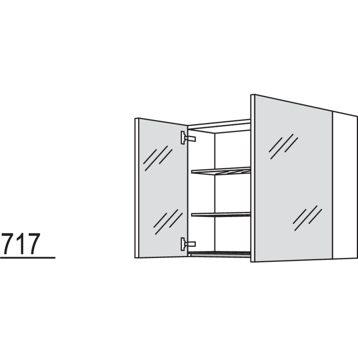 Nobilia Spiegelschrank WBSPA80-1 2728