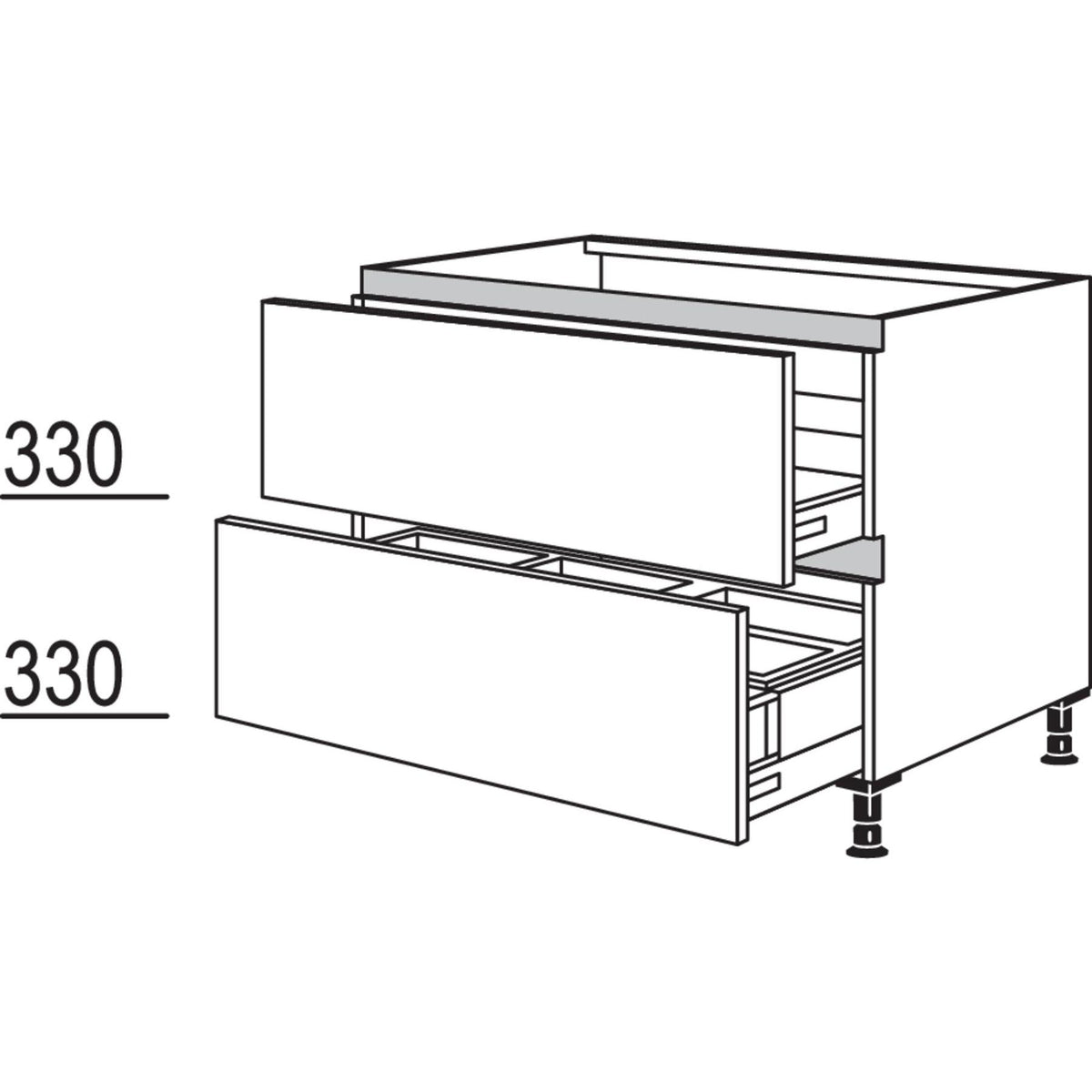 Nobilia Spülen-Auszugschrank Separato NSPU2AK-AS60 54231