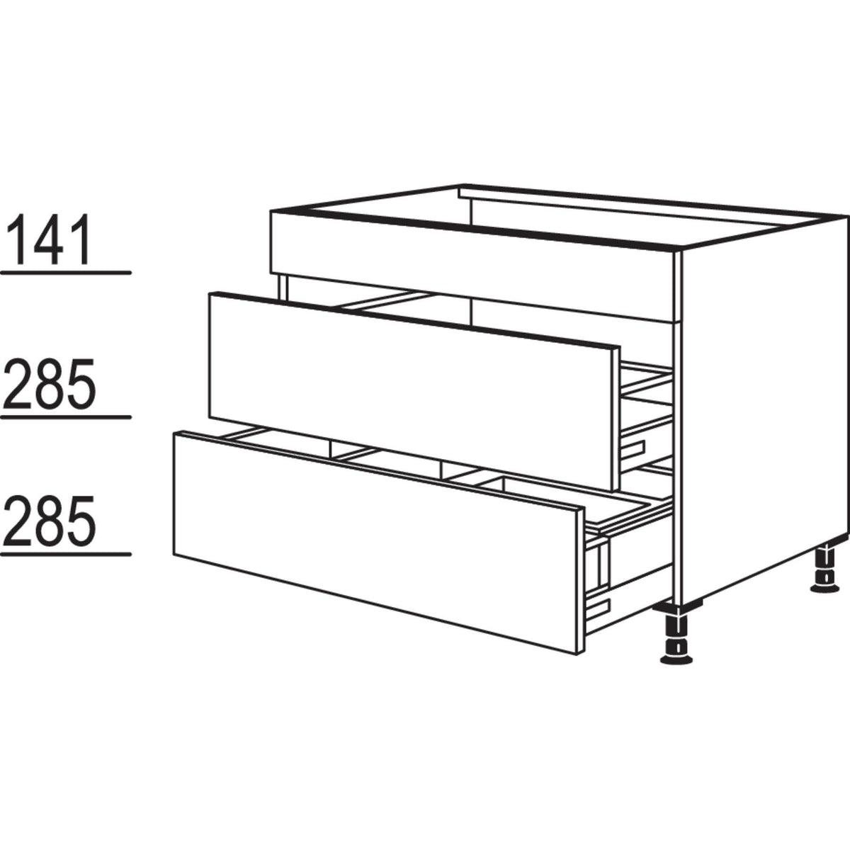 Nobilia Spülen-Auszugschrank Separato SPU2A-AS90 22189