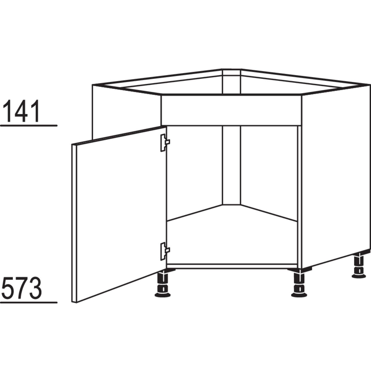 Nobilia Spuelen-Eckschrank- diagonal SPUE90 152
