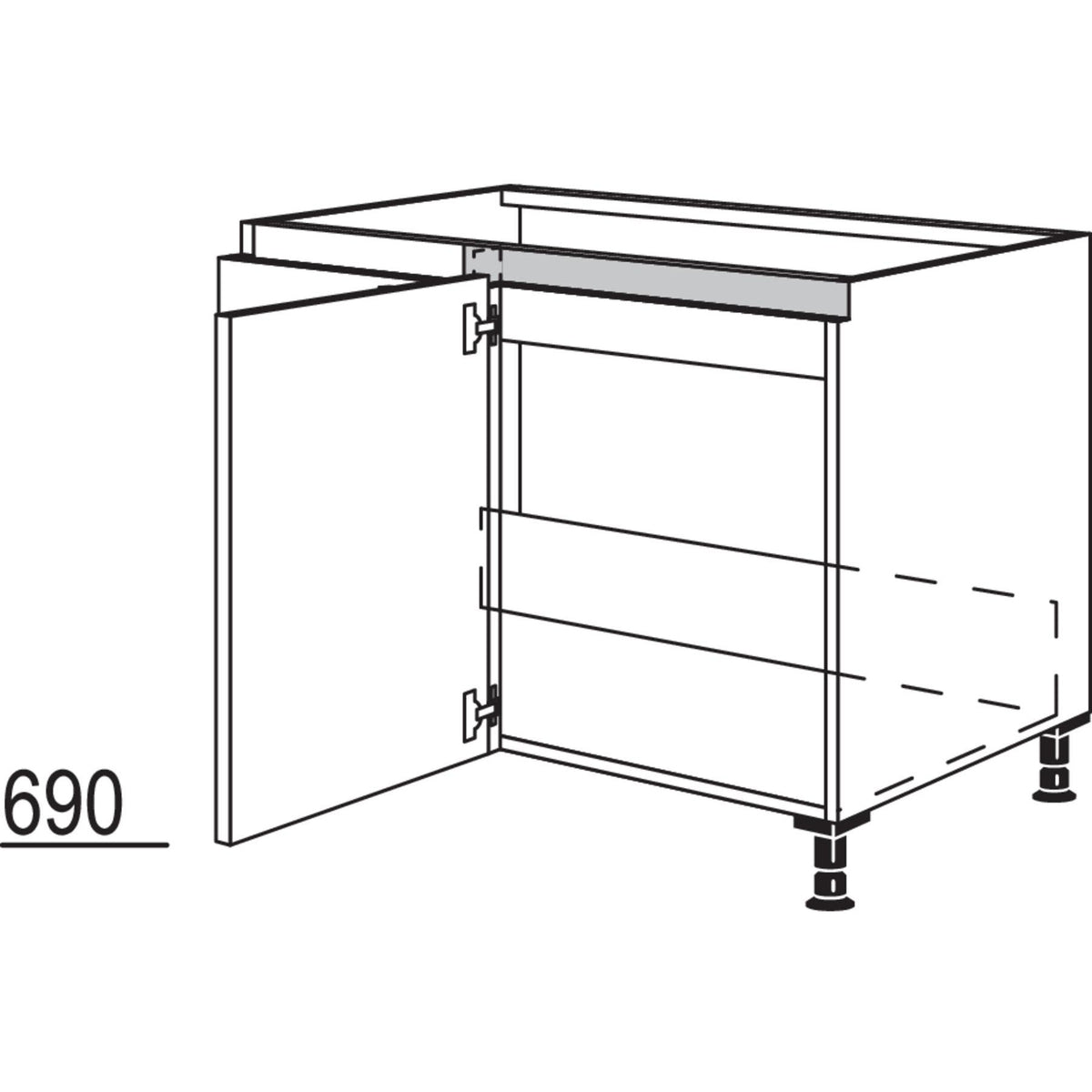 Nobilia Spülen-Eckschrank NSPUE100-50 53156