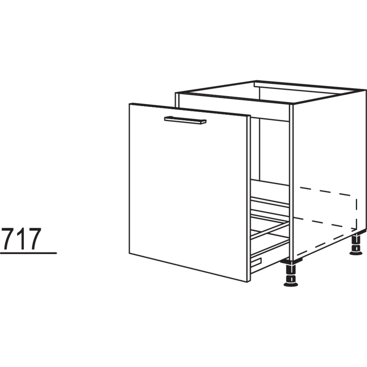 Nobilia Spülenschrank für bauseitige Wertstoffbehälter-Systeme SPUADK-BW60 21259