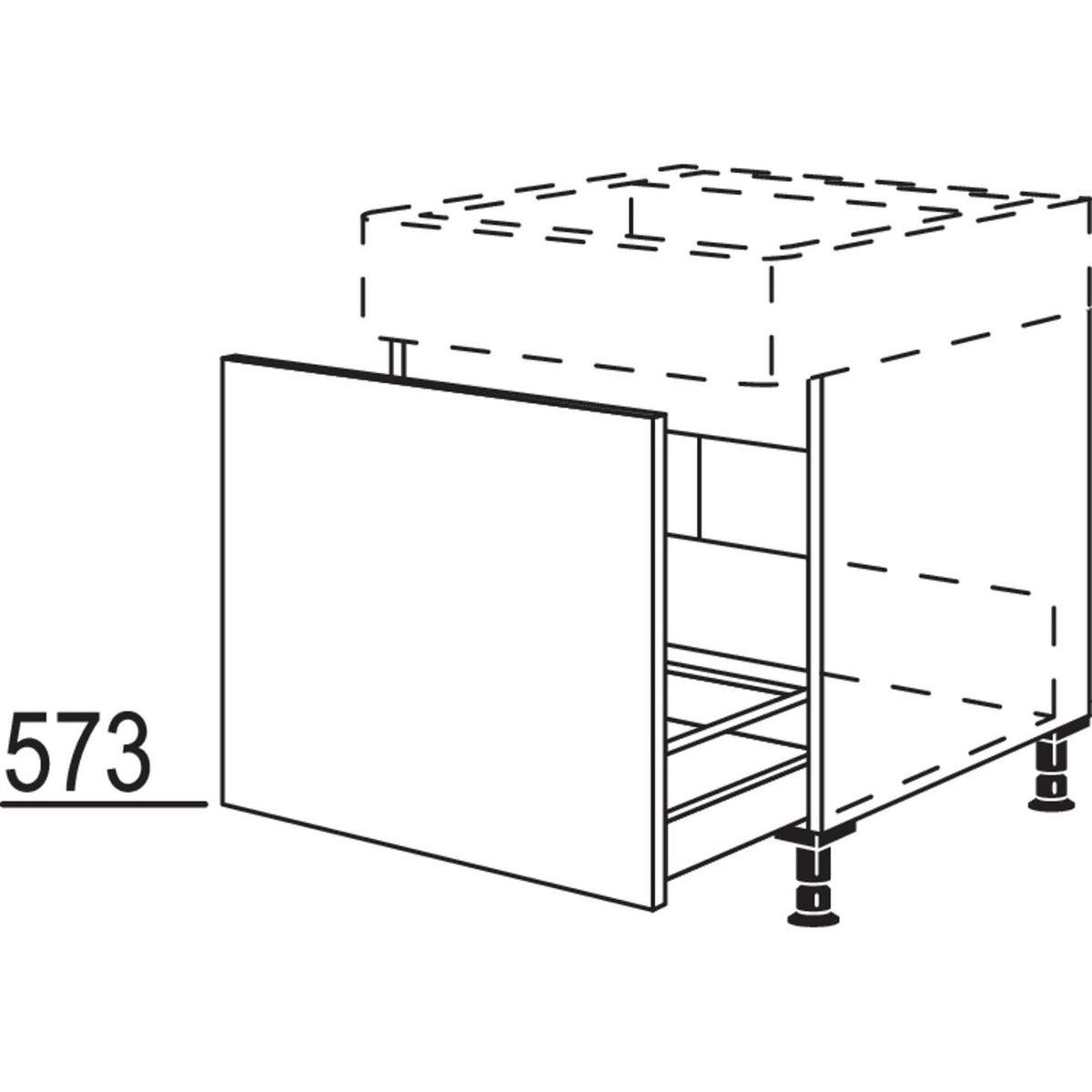 nobilia Spuelenschrank fuer bauseitige Wertstoffbehaeltersysteme SPUSTAK-BW60 20217