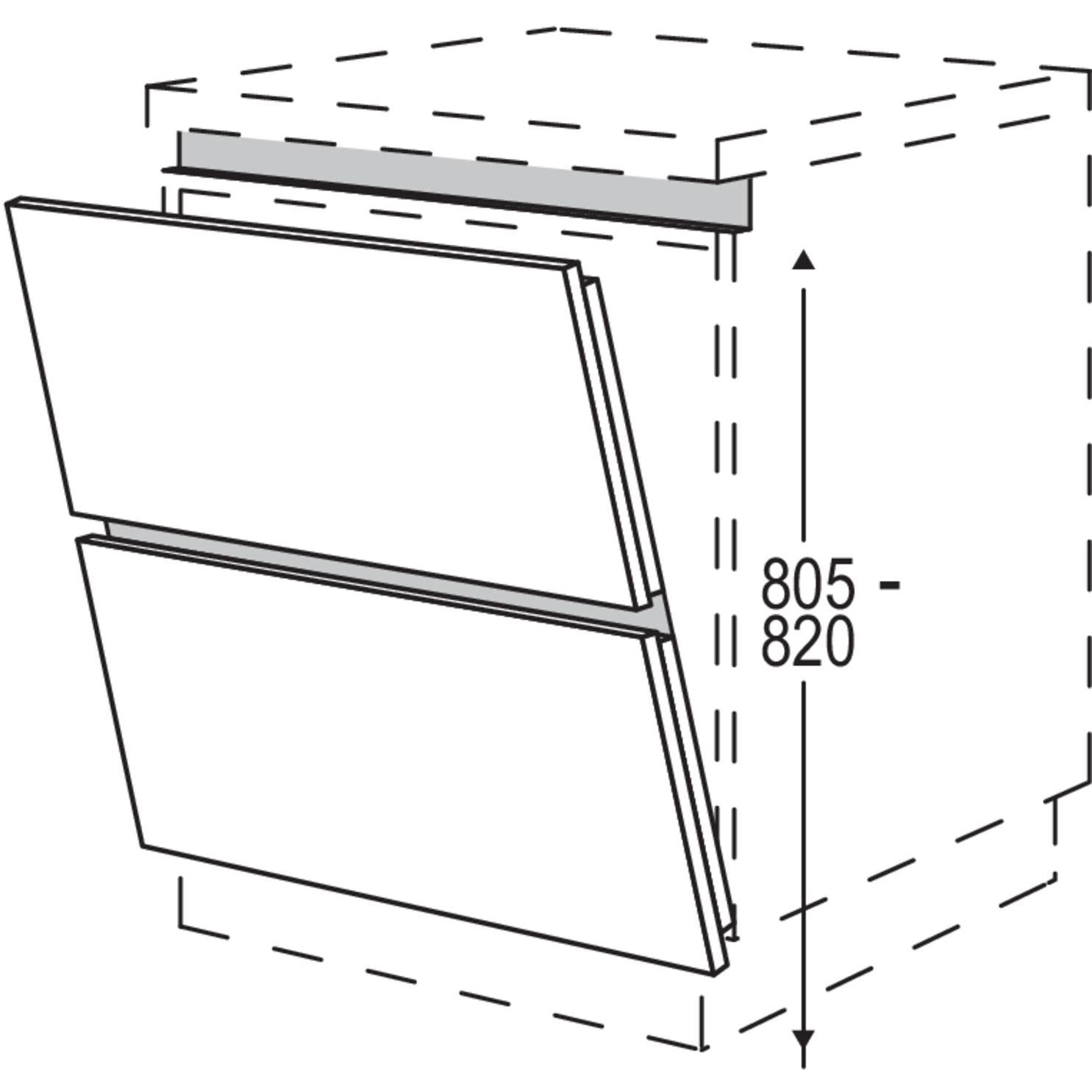 nobilia porte avant en optique divisée pour lave-vaisselle entièrement intégré NGSBT60 60 cm