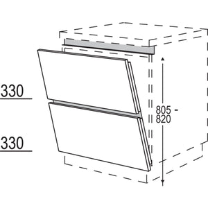Nobilia Tuerfront in geteilter Optik fuer vollintegrierte Geschirrspueler NGSBT60 51869