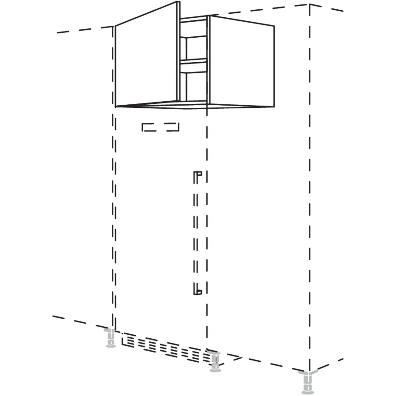nobilia opbouwkast voor vrijstaande koelkasten UFK60-43 60 cm