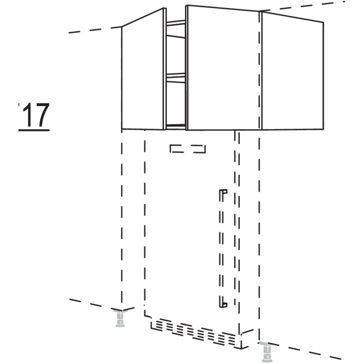 Nobilia Ueberbauschrank fuer freistehende Kuehlschraenke UFK100-65 32663