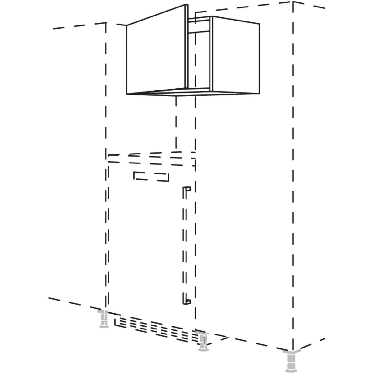 Nobilia Ueberbauschrank fuer freistehende Kuehlschraenke UFKWK60-43 41657