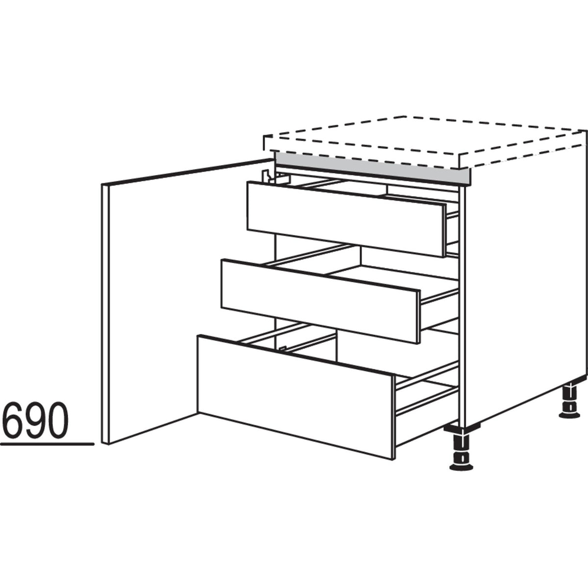 nobilia Unterschrank NU2IA45 52013