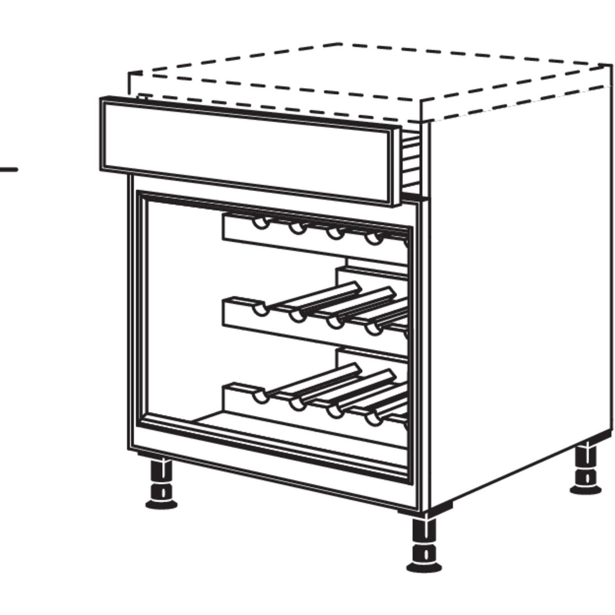Nobilia Unterschrank-Weinregal Landhaus URWF50 21793
