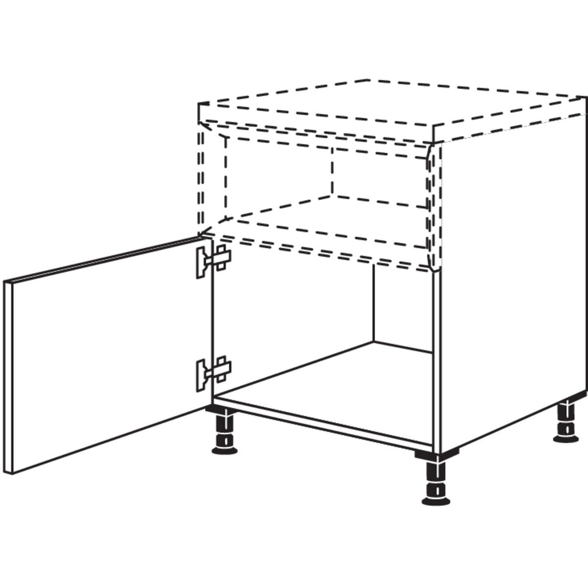 Nobilia Unterschrank fuer Regaleinsatz Case UC40 21067