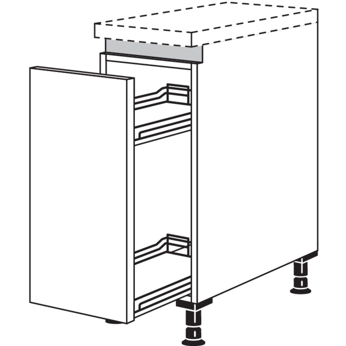 Nobilia Unterschrank mit Apothekerauszug Junior NUAJ30 51129
