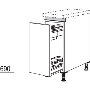 Nobilia Unterschrank mit Apothekerauszug Junior NUAJO30 51140