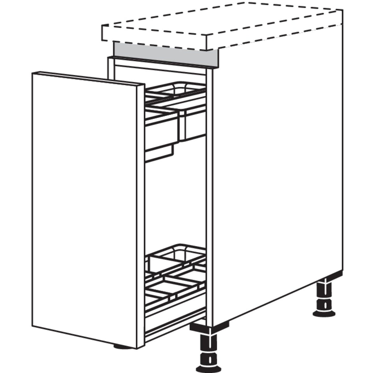 Nobilia Unterschrank mit Apothekerauszug Junior NUAJO30 51140