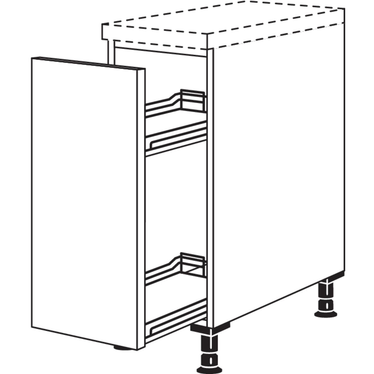 Nobilia Unterschrank mit Apothekerauszug Junior UAJD30 20129
