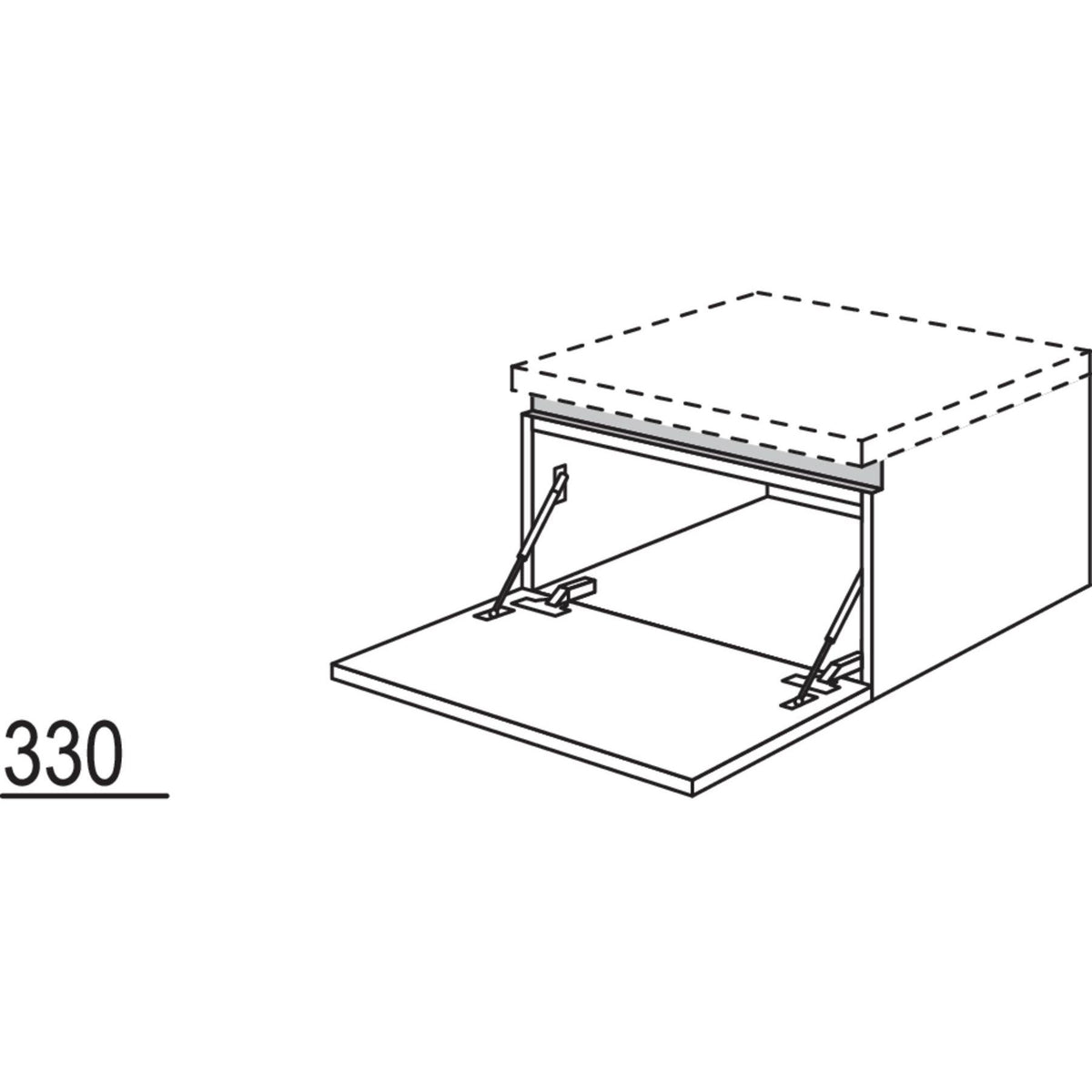 Nobilia Unterschrank mit Barklappe NUKB90-36 50509