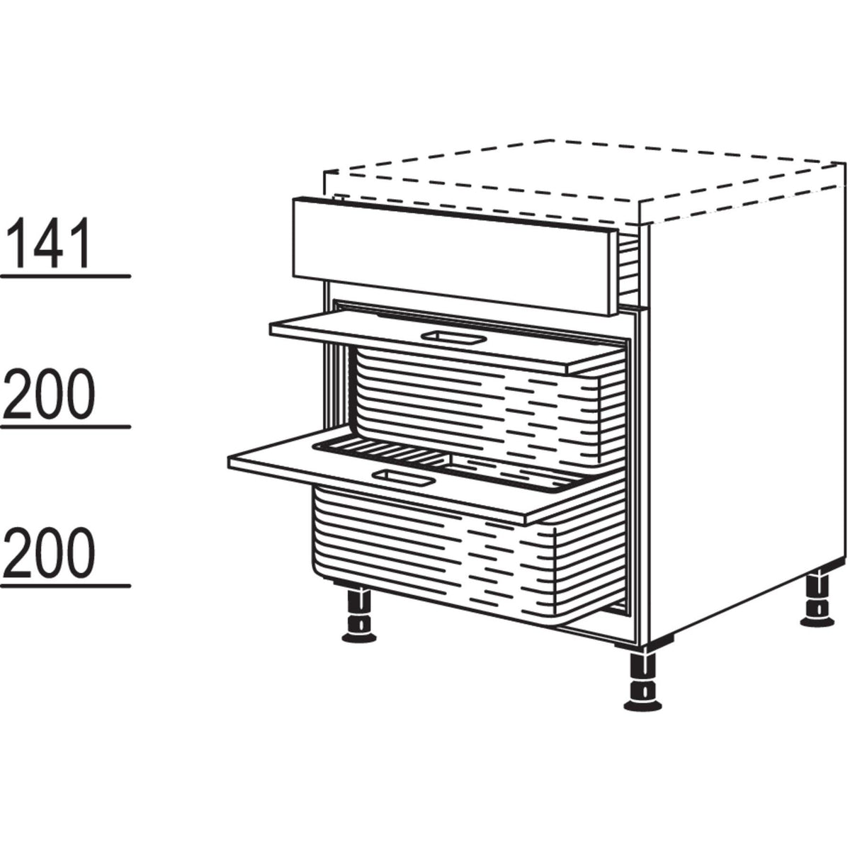 Nobilia Unterschrankregal Landhaus USWK50 22042