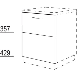 Nobilia Verstiftete XL-Tuerfront in geteilter Optik GSBVD2A60-X 34869