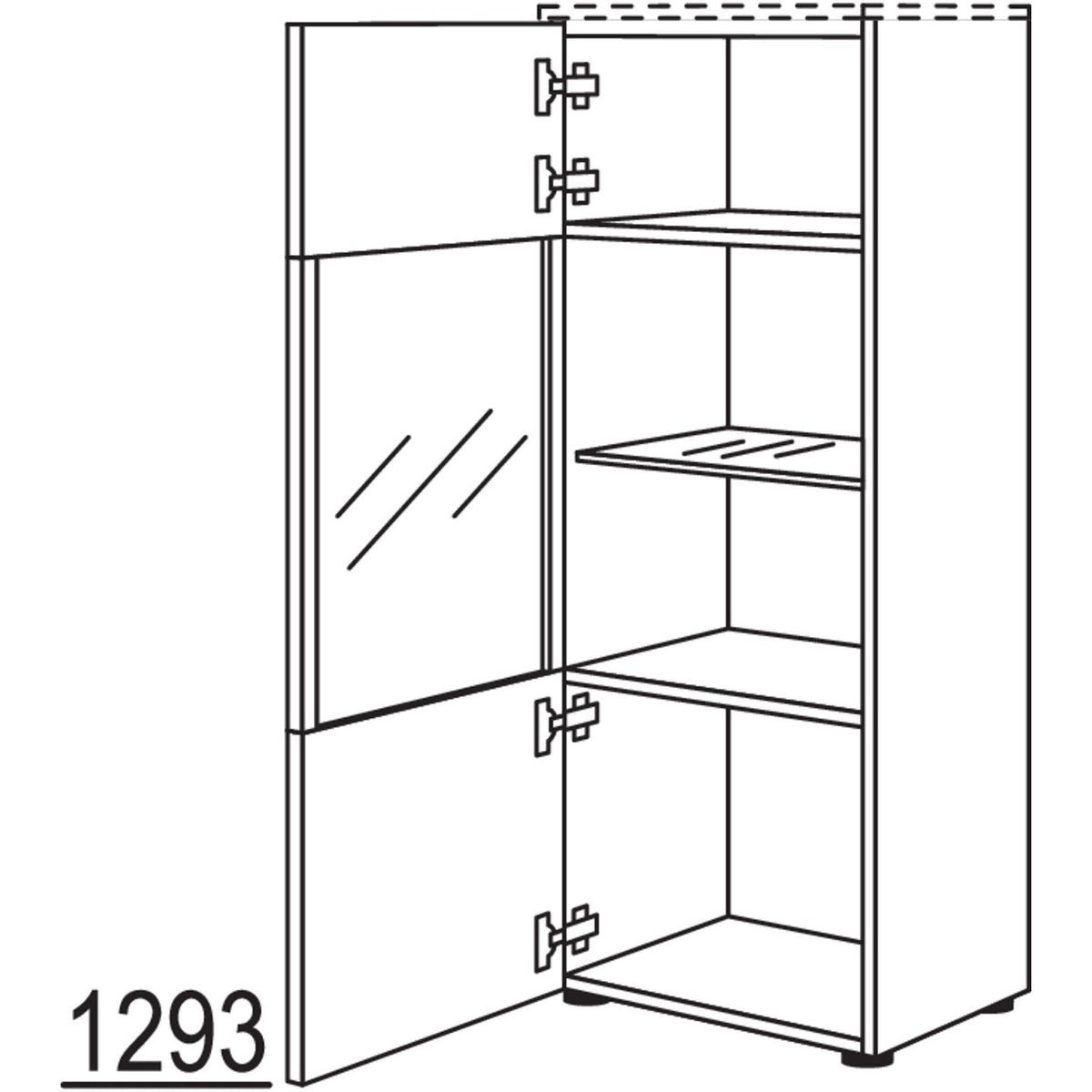 nobilia Vitrine in Echtholz-Furnier HVEF45-130 51947