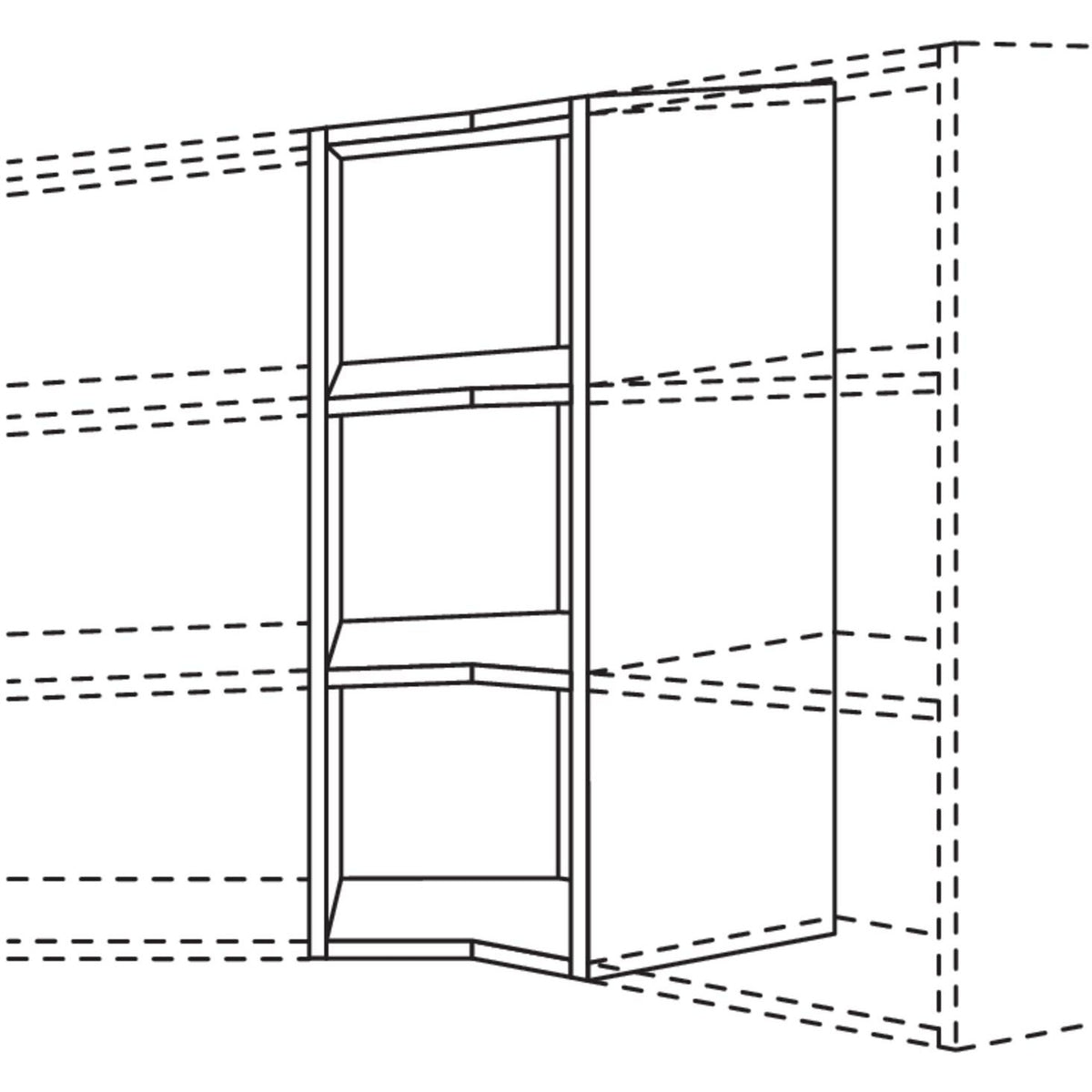 Nobilia Wand-Eckregal 135--Eckloesung WRED-1 31574