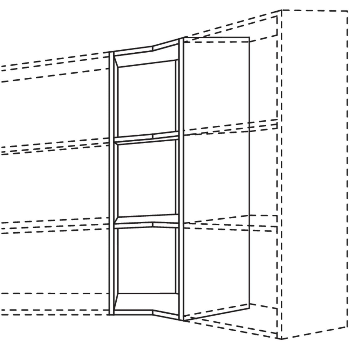 Nobilia Wand-Eckregal 135- Ecklösung WRED-3 51574
