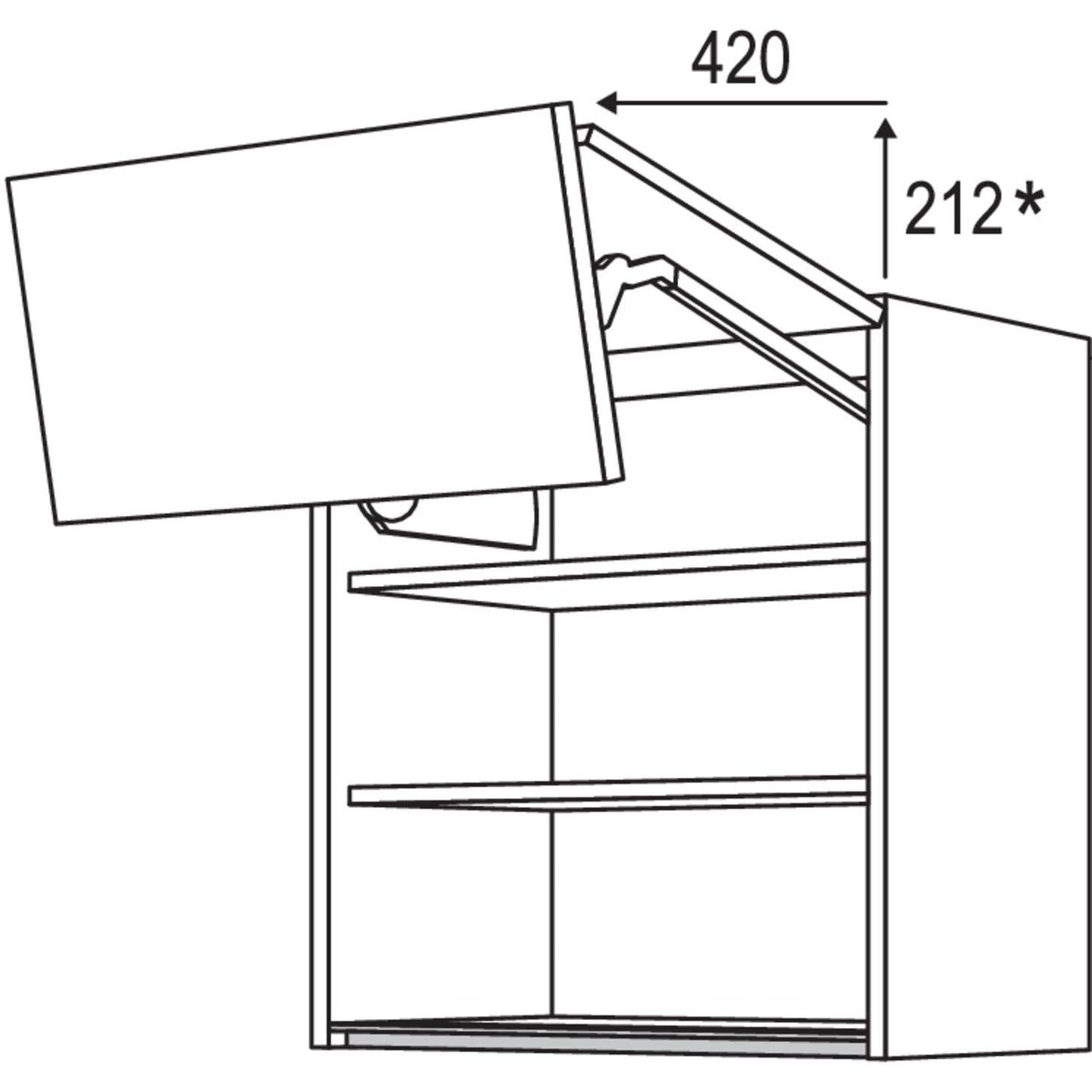 Nobilia Wandschrank Falt-Lifttuer NWFL60-1 64346