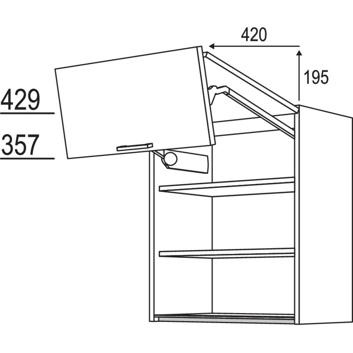 Nobilia Wandschrank Falt-Lifttür NWFL50-2 66345