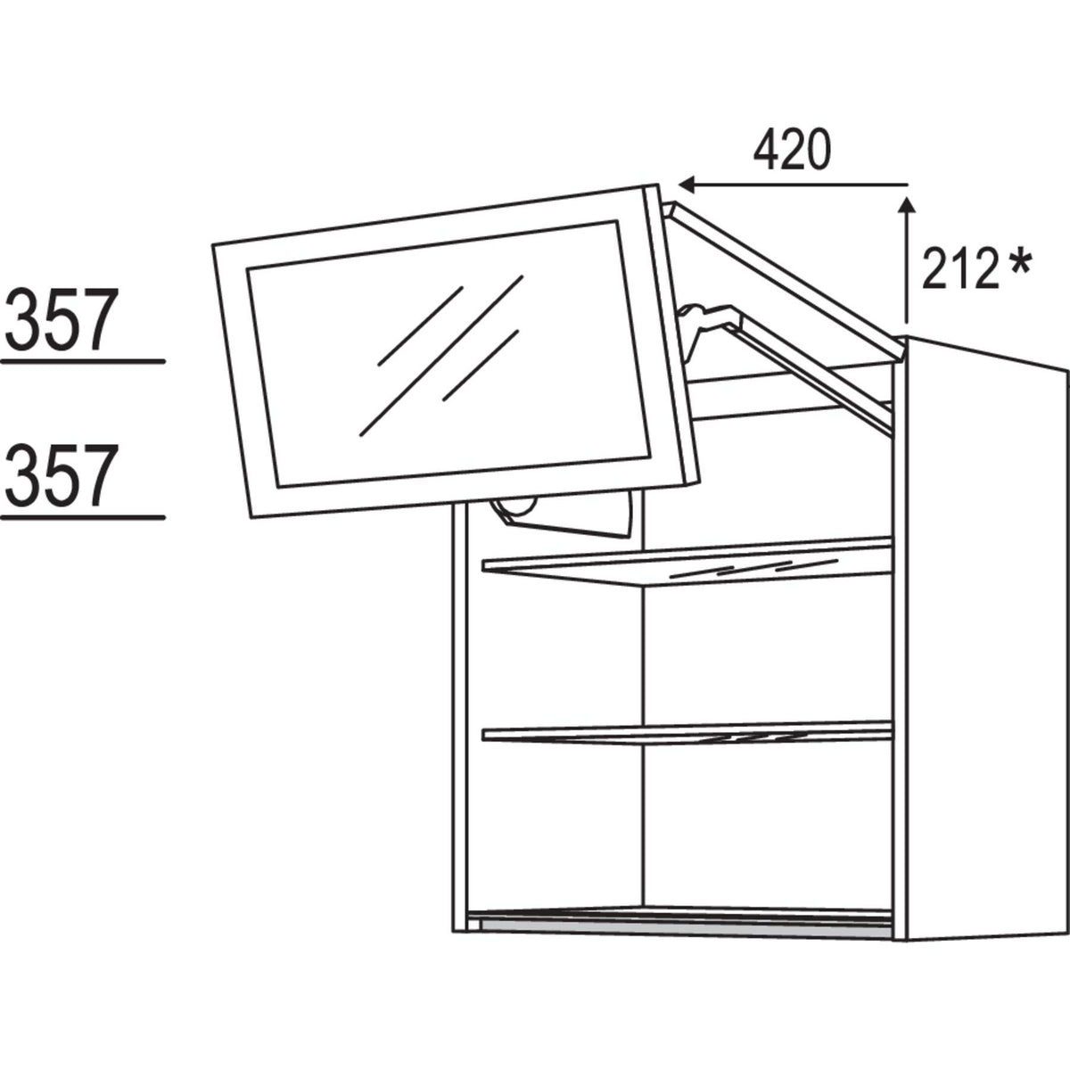Nobilia Wandschrank Falt-Lifttuer NWFLG60-1 64356